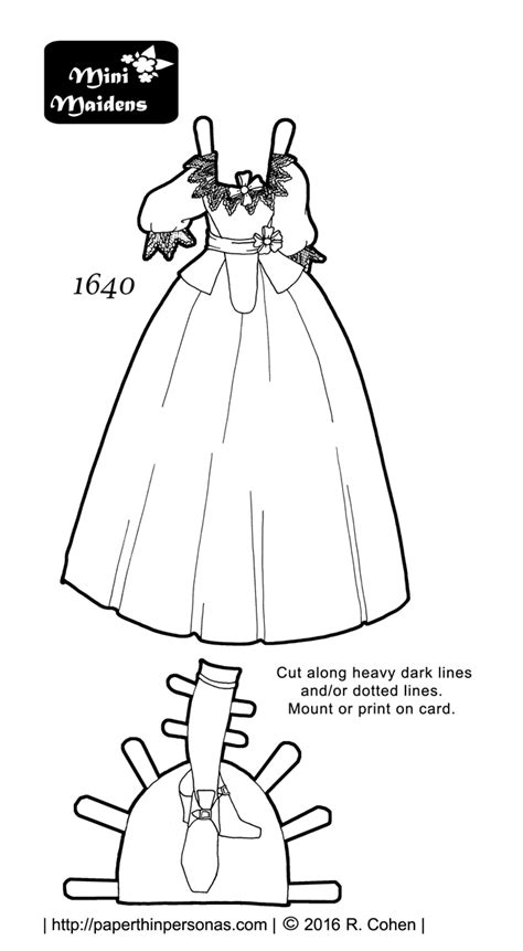 Cut out dolls black white. Exploring History With A 17th Century Paper Doll Dress