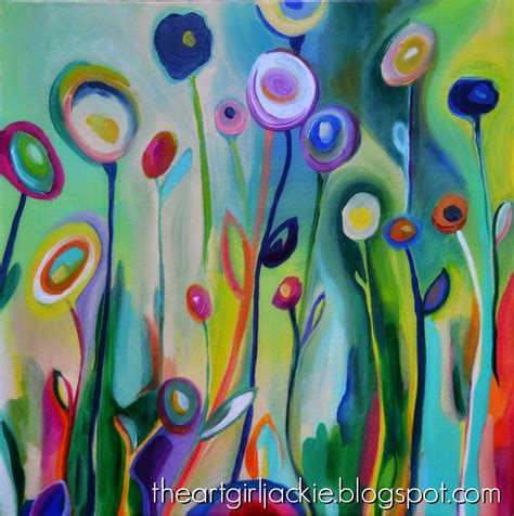The Art Girl Jackie Colorful Abstract Flower Painting