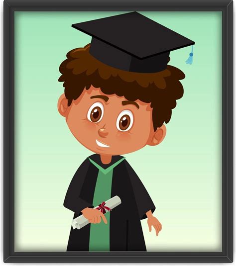 Download A boy in graduation costume in photo frame 2801696 Vector Art at Vecteezy