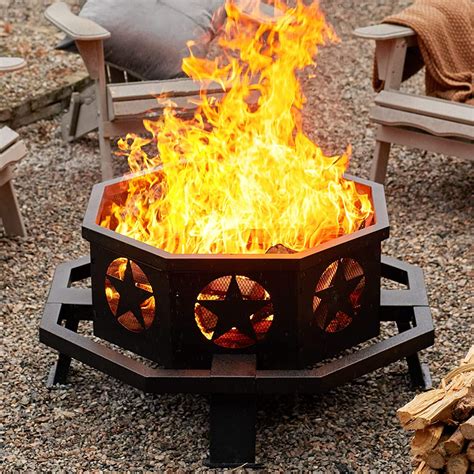 Fissfire 35 Inch Fire Pit Outdoor Wood Burning Fire Pit