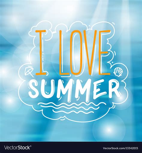 I Love Summer Royalty Free Vector Image Vectorstock