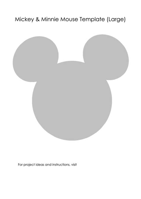 Fillable Mickey Mouse Head Template Large Printable Pdf Download