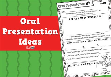 Oral Presentation Ideas Teacher Resources And Classroom Games