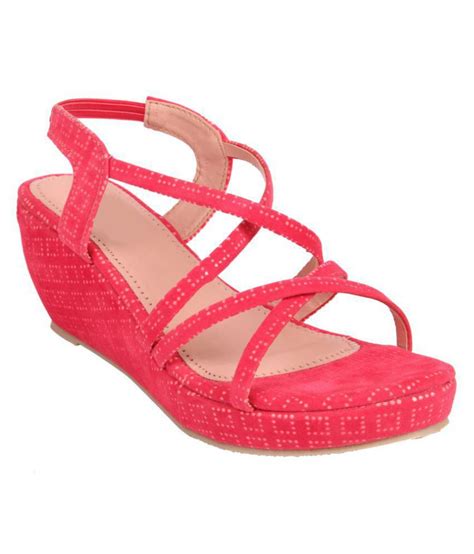 Aroom Pink Wedges Heels Price In India Buy Aroom Pink Wedges Heels