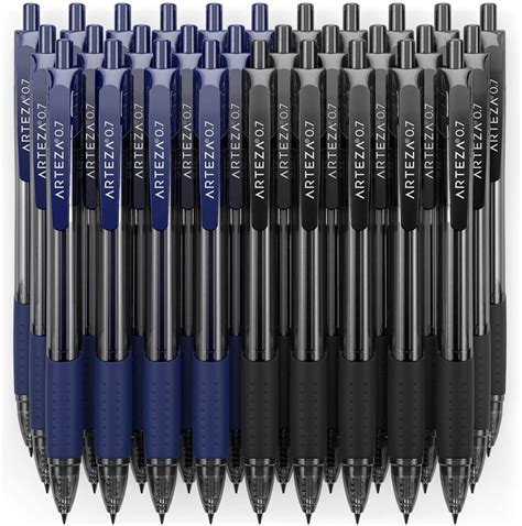 Retractable Black And Blue Gel Ink Pens 30 Pack Arteza