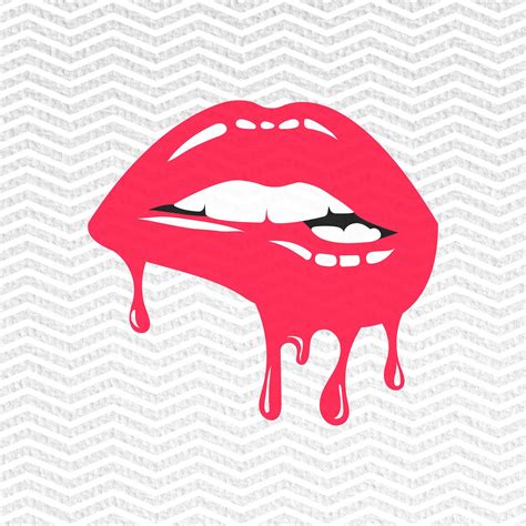 Bite Lips Svg Dripping Lips Png Pdf Cut File For Cricut Etsy