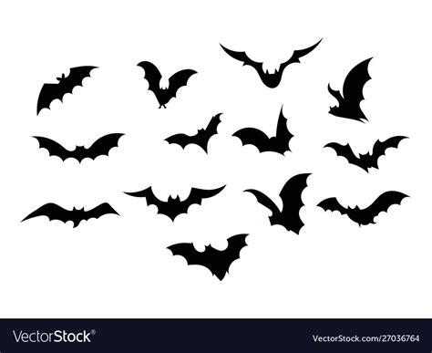 Set Bats Collection Flying Royalty Free Vector Image