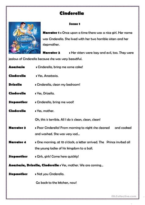 Cinderella English ESL Worksheets For Distance Learning And Physical Classrooms Role Play