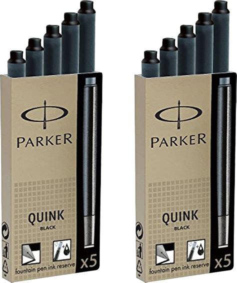 Buy Parker Quink Permanent Ink Fountain Pen Refill Cartridges 10 Black
