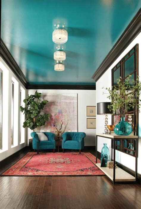 Eye For Design Decorate With Boldly Painted Contrast Ceilings