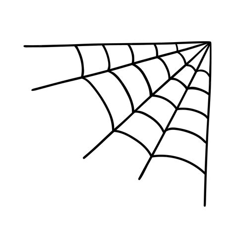 Premium Vector Corner Spider Web Isolated On White Background Hand