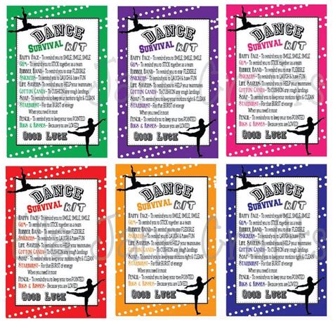 Dance Competition Survival Kits Dance Gifts Team Gift PDF Etsy