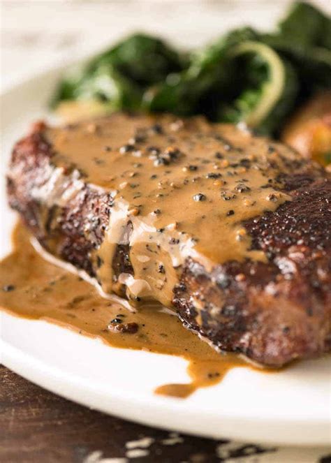 Steak with Creamy Peppercorn Sauce | RecipeTin Eats