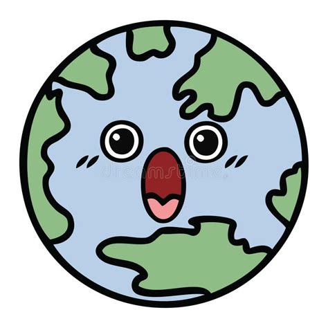 A Creative Cute Cartoon Planet Earth Stock Vector Illustration Of