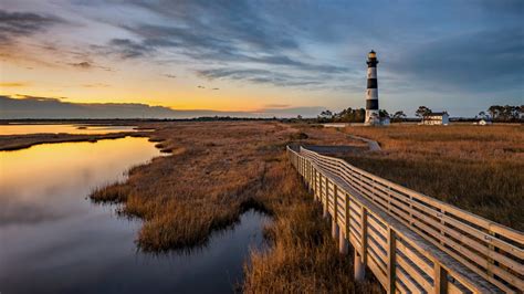 Bodie Island Lighthouse Along North Carolina Outer Banks Just Before