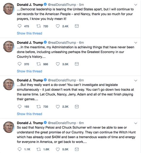 Heres What Trump Is Tweeting About Nancy Pelosi And Chuck Schumer
