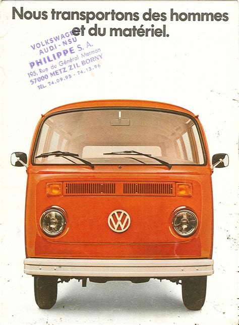 Vw Archives 1974 Vw Bus Sales Brochure French