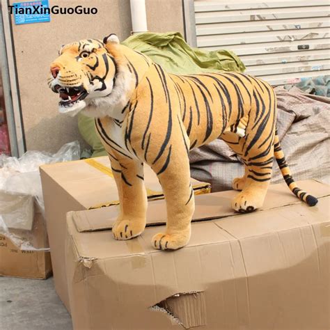 Simulation Tiger Plush Toy Large 110x75cm Yellow Standing Tiger Doll