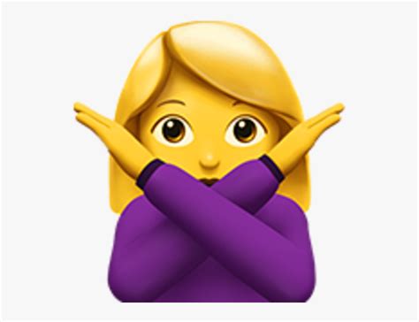 No Emoji Iphone Gesture Emoticon Woman Saying No Emoji Hd Png