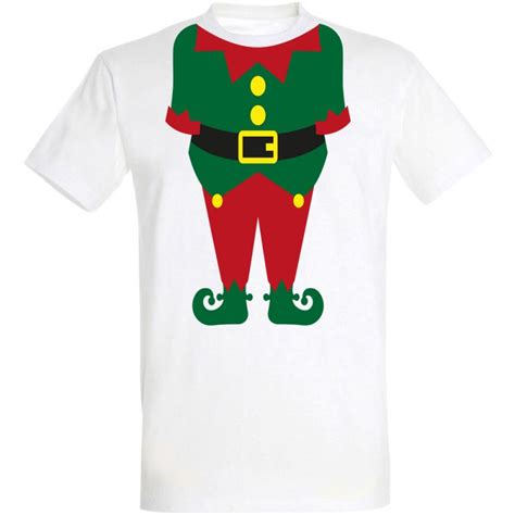 Déguishirt Déguisement T Shirt Corps Dun Lutin Vert Du Père Noël