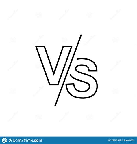 VS Versus Letters Vector Logo Line Icon Isolated On White Background ...