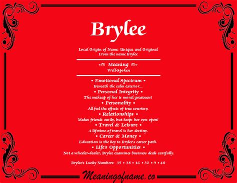 Brylee Meaning Of Name
