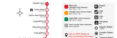 Kaohsiung Mass Rapid Transit Kmrt And Light Rail Lines Map