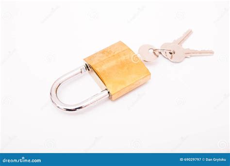 New Close Metal Padlock With Keys Isolated Stock Image Image Of Keys