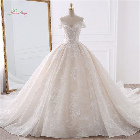 Dream Angel Sexy Sweetheart Lace Ball Gown Wedding Dresses 2018