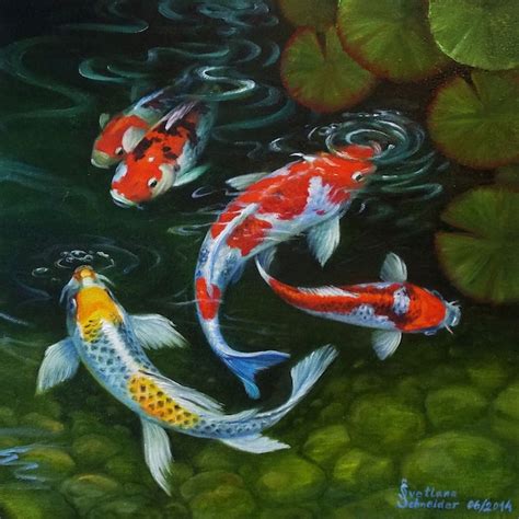 Koi Fish Painting Etsy