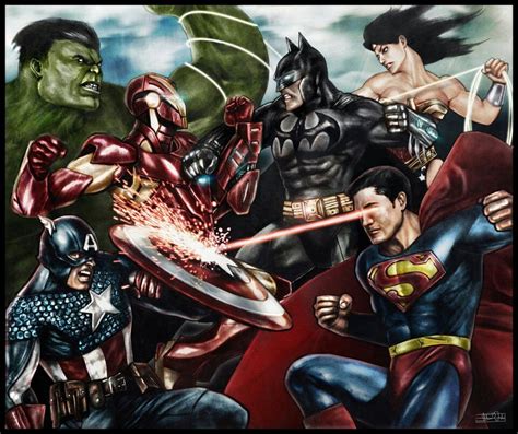 Marvel Vs Dc Comic Art Comic Crossovers Pinterest