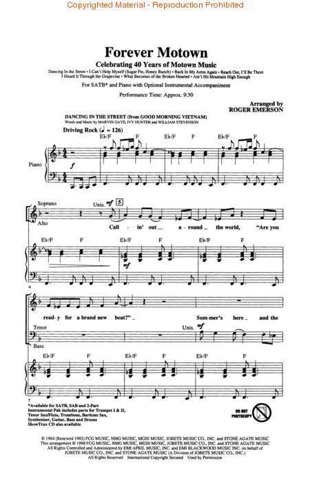 Forever Motown Medley By Octavo Sheet Music For Choral Buy Print