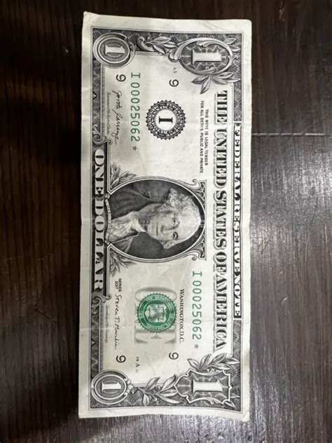 Star Note 2017 I00025062 Us 1 Dollar Bill “i” Minneapolis Rare