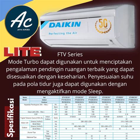 Jual AC DAIKIN 2 5 PK Malaysia FTV 60 CXV Shopee Indonesia
