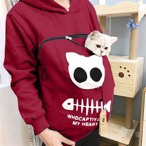 Sweatshirt Cat Pouch Hoodie Hoodies Sweatshirts Harajuku Hoodie