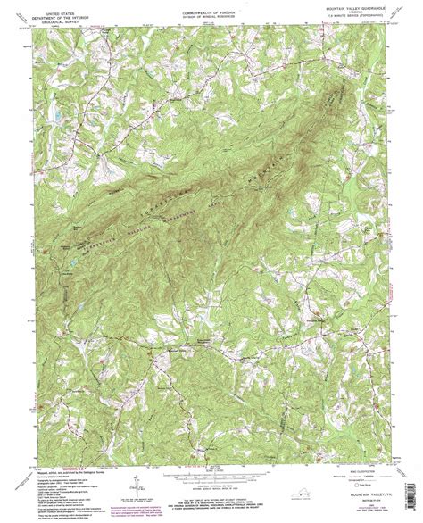 Mountain Valley Topographic Map 124000 Scale Virginia