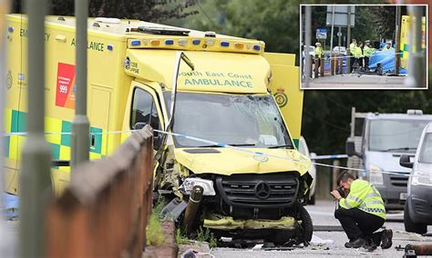 Ambulance Kills Woman Pedestrian 40 As It Crashes Into Bus Stop While Rushing Patient To