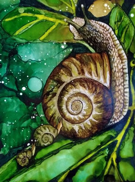 Mother Snail And Babies Painting