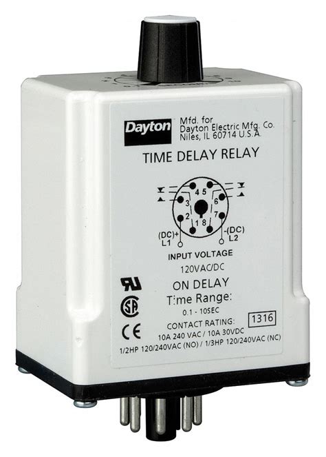 Dayton Single Function Time Delay Relay 8 Pins Relay Potentiometer