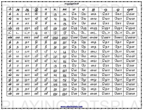 Tamil Alphabets Worksheets Printable Pdf