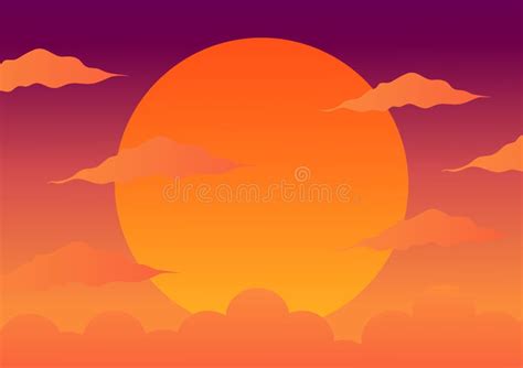 Illustration Of A Sunset In The Afternoon Stock Vector Illustration