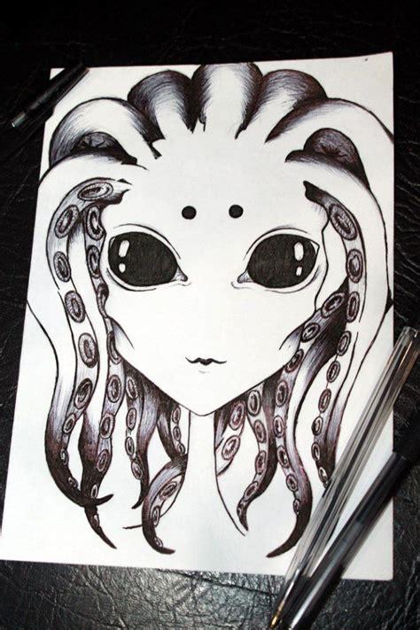Tentakel Girl Alien Tentakel Girl Drawing Alien Drawings Alien