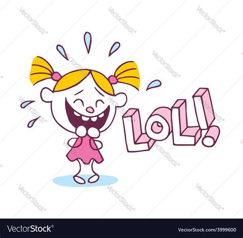 Lol Laughing Out Loud Little Cute Girl Royalty Free Vector