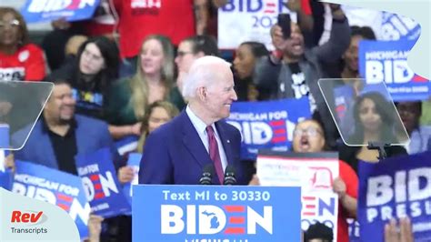 Biden had some thoughts on mr. Joe Biden Detroit, Michigan Rally Transcript with Cory ...