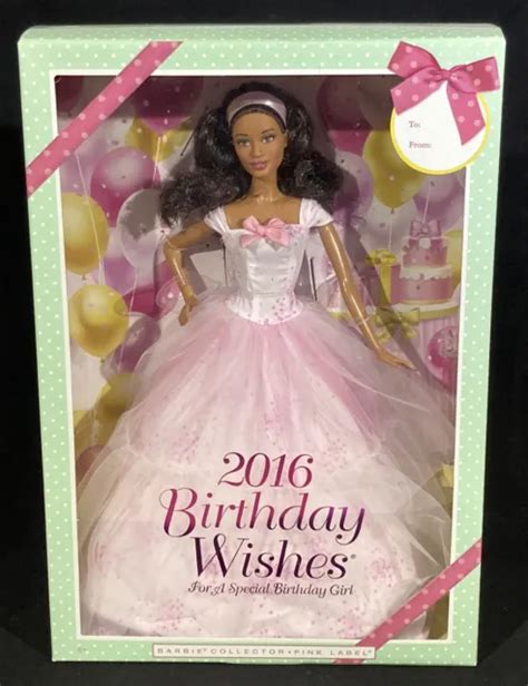 Barbie 2016 Birthday Wishes Doll African American Pink Label Mint Nrfb Mattel 2299 Picclick