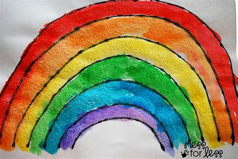Rainbow Craft Black Glue And Salt Watercolor Rainbow Mommy Blogs