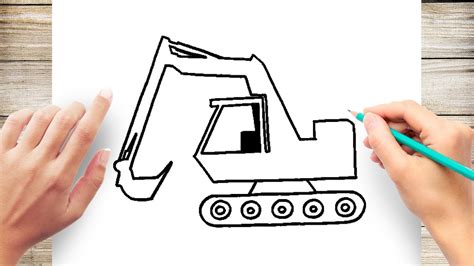 How To Draw Excavator Step By Step Youtube