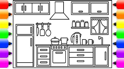 Kitchen Coloring Pages For Kids How To Draw Kitchen Coloring Pages