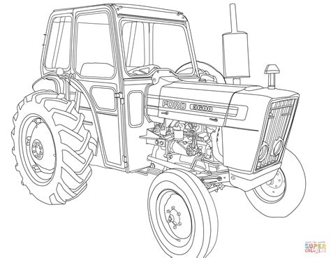 Tractor Ford 3600 Super Coloring Tractor Coloring Pages Cars