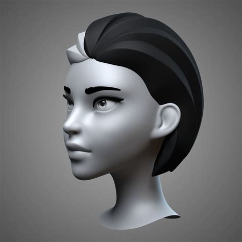 Cartoon Female Head 3d Model Cgtrader
